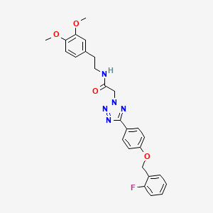 molecular formula C26H26FN5O4 B3504612 N-[2-(3,4-DIMETHOXYPHENYL)ETHYL]-2-(5-{4-[(2-FLUOROPHENYL)METHOXY]PHENYL}-2H-1,2,3,4-TETRAZOL-2-YL)ACETAMIDE 