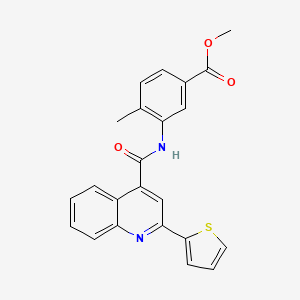 molecular formula C23H18N2O3S B3504689 METHYL 4-METHYL-3-[2-(THIOPHEN-2-YL)QUINOLINE-4-AMIDO]BENZOATE 