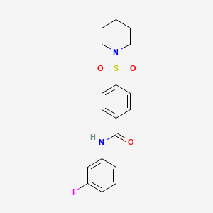 molecular formula C18H19IN2O3S B3504771 N-(3-iodophenyl)-4-piperidin-1-ylsulfonylbenzamide 