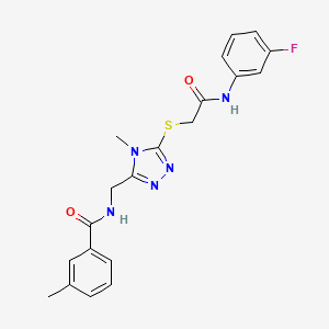 molecular formula C20H20FN5O2S B3504809 N-{[5-({2-[(3-fluorophenyl)amino]-2-oxoethyl}sulfanyl)-4-methyl-4H-1,2,4-triazol-3-yl]methyl}-3-methylbenzamide 