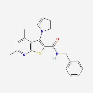 molecular formula C21H19N3OS B3504812 N-benzyl-4,6-dimethyl-3-(1H-pyrrol-1-yl)thieno[2,3-b]pyridine-2-carboxamide 