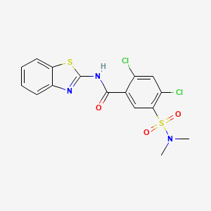 molecular formula C16H13Cl2N3O3S2 B3504825 N-(1,3-benzothiazol-2-yl)-2,4-dichloro-5-(dimethylsulfamoyl)benzamide 