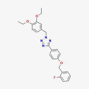 molecular formula C25H25FN4O3 B3504877 2-[(3,4-DIETHOXYPHENYL)METHYL]-5-{4-[(2-FLUOROPHENYL)METHOXY]PHENYL}-2H-1,2,3,4-TETRAZOLE 