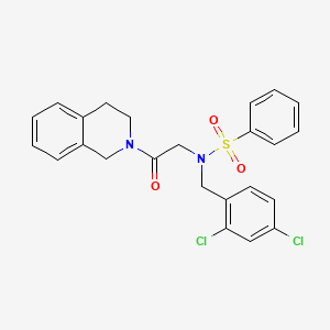 molecular formula C24H22Cl2N2O3S B3504907 N-[(2,4-DICHLOROPHENYL)METHYL]-N-[2-OXO-2-(1,2,3,4-TETRAHYDROISOQUINOLIN-2-YL)ETHYL]BENZENESULFONAMIDE 
