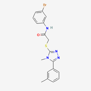 molecular formula C18H17BrN4OS B3504983 N-(3-bromophenyl)-2-{[4-methyl-5-(3-methylphenyl)-4H-1,2,4-triazol-3-yl]sulfanyl}acetamide 