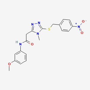molecular formula C19H19N5O4S B3505028 N-(3-methoxyphenyl)-2-{4-methyl-5-[(4-nitrobenzyl)sulfanyl]-4H-1,2,4-triazol-3-yl}acetamide 