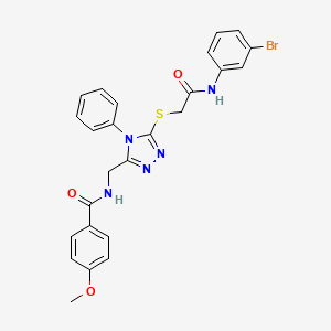 molecular formula C25H22BrN5O3S B3505084 N-{[5-({2-[(3-bromophenyl)amino]-2-oxoethyl}sulfanyl)-4-phenyl-4H-1,2,4-triazol-3-yl]methyl}-4-methoxybenzamide 