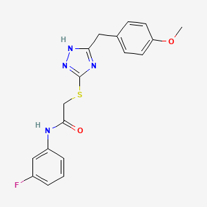 molecular formula C18H17FN4O2S B3505127 N-(3-fluorophenyl)-2-{[5-(4-methoxybenzyl)-4H-1,2,4-triazol-3-yl]sulfanyl}acetamide 
