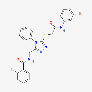 molecular formula C24H19BrFN5O2S B3505155 N-{[5-({2-[(3-bromophenyl)amino]-2-oxoethyl}sulfanyl)-4-phenyl-4H-1,2,4-triazol-3-yl]methyl}-2-fluorobenzamide 