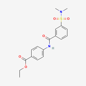 molecular formula C18H20N2O5S B3505198 Ethyl 4-[[3-(dimethylsulfamoyl)benzoyl]amino]benzoate 