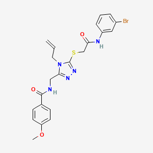 molecular formula C22H22BrN5O3S B3505267 N-{[5-({2-[(3-bromophenyl)amino]-2-oxoethyl}sulfanyl)-4-(prop-2-en-1-yl)-4H-1,2,4-triazol-3-yl]methyl}-4-methoxybenzamide 