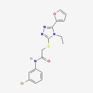 molecular formula C16H15BrN4O2S B3505327 N-(3-bromophenyl)-2-{[4-ethyl-5-(furan-2-yl)-4H-1,2,4-triazol-3-yl]sulfanyl}acetamide CAS No. 573709-48-5