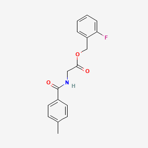 molecular formula C17H16FNO3 B3505386 2-FLUOROBENZYL 2-[(4-METHYLBENZOYL)AMINO]ACETATE CAS No. 713493-21-1