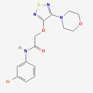molecular formula C14H15BrN4O3S B3505501 N-(3-bromophenyl)-2-{[4-(morpholin-4-yl)-1,2,5-thiadiazol-3-yl]oxy}acetamide 