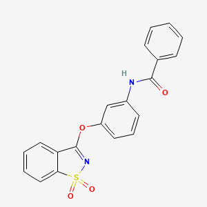 molecular formula C20H14N2O4S B3505551 N-[3-[(1,1-dioxo-1,2-benzothiazol-3-yl)oxy]phenyl]benzamide 