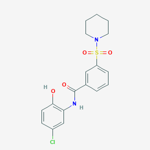 molecular formula C18H19ClN2O4S B3505626 N-(5-chloro-2-hydroxyphenyl)-3-piperidin-1-ylsulfonylbenzamide 