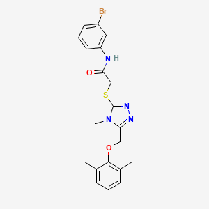 molecular formula C20H21BrN4O2S B3505634 N-(3-bromophenyl)-2-({5-[(2,6-dimethylphenoxy)methyl]-4-methyl-4H-1,2,4-triazol-3-yl}sulfanyl)acetamide 