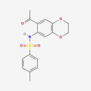 molecular formula C17H17NO5S B3505738 N-(7-Acetyl-2,3-dihydrobenzo[b][1,4]dioxin-6-yl)-4-methylbenzenesulfonamide 