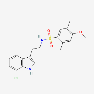 molecular formula C20H23ClN2O3S B3505745 N-[2-(7-CHLORO-2-METHYL-1H-INDOL-3-YL)ETHYL]-4-METHOXY-2,5-DIMETHYLBENZENE-1-SULFONAMIDE 