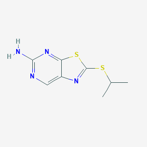 molecular formula C8H10N4S2 B035058 2-(Isopropylthio)thiazolo[5,4-d]pyrimidin-5-amine CAS No. 19844-40-7