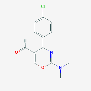 molecular formula C13H13ClN2O2 B035059 4-(4-Chlorophenyl)-2-(dimethylamino)-4H-1,3-oxazine-5-carbaldehyde CAS No. 104409-68-9