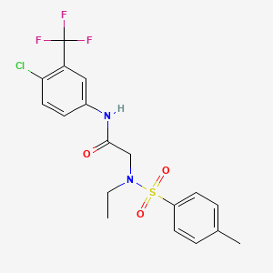 molecular formula C18H18ClF3N2O3S B3506010 N-[4-chloro-3-(trifluoromethyl)phenyl]-N~2~-ethyl-N~2~-[(4-methylphenyl)sulfonyl]glycinamide 