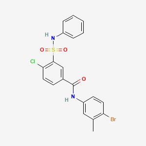 molecular formula C20H16BrClN2O3S B3506022 N-(4-bromo-3-methylphenyl)-4-chloro-3-(phenylsulfamoyl)benzamide 