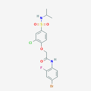 molecular formula C17H17BrClFN2O4S B3506115 N-(4-bromo-2-fluorophenyl)-2-[2-chloro-4-(propan-2-ylsulfamoyl)phenoxy]acetamide 