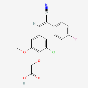 molecular formula C18H13ClFNO4 B3506131 2-[2-chloro-4-[(E)-2-cyano-2-(4-fluorophenyl)ethenyl]-6-methoxyphenoxy]acetic acid 