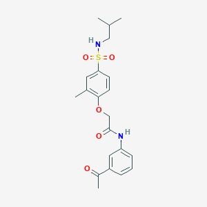 molecular formula C21H26N2O5S B3506154 N-(3-acetylphenyl)-2-[2-methyl-4-(2-methylpropylsulfamoyl)phenoxy]acetamide 