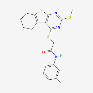 molecular formula C20H21N3OS3 B3506164 N-(3-methylphenyl)-2-[(2-methylsulfanyl-5,6,7,8-tetrahydro-[1]benzothiolo[2,3-d]pyrimidin-4-yl)sulfanyl]acetamide 