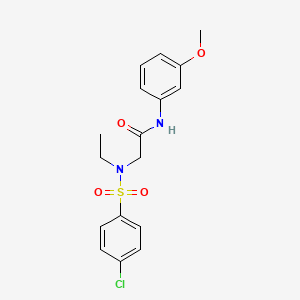 molecular formula C17H19ClN2O4S B3506177 N~2~-[(4-chlorophenyl)sulfonyl]-N~2~-ethyl-N-(3-methoxyphenyl)glycinamide 