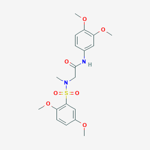 molecular formula C19H24N2O7S B3506261 N-(3,4-dimethoxyphenyl)-N~2~-[(2,5-dimethoxyphenyl)sulfonyl]-N~2~-methylglycinamide 