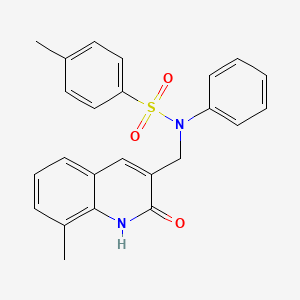 molecular formula C24H22N2O3S B3506268 N-[(2-HYDROXY-8-METHYLQUINOLIN-3-YL)METHYL]-4-METHYL-N-PHENYLBENZENE-1-SULFONAMIDE 