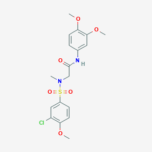 molecular formula C18H21ClN2O6S B3506291 N~2~-[(3-chloro-4-methoxyphenyl)sulfonyl]-N-(3,4-dimethoxyphenyl)-N~2~-methylglycinamide 