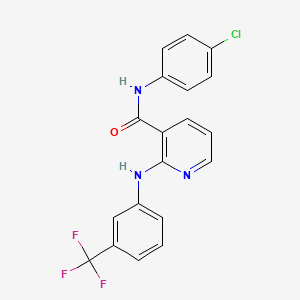 molecular formula C19H13ClF3N3O B3506379 N-(4-chlorophenyl)-2-{[3-(trifluoromethyl)phenyl]amino}pyridine-3-carboxamide 