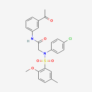 molecular formula C24H23ClN2O5S B3506388 N-(3-ACETYLPHENYL)-2-[N-(4-CHLOROPHENYL)2-METHOXY-5-METHYLBENZENESULFONAMIDO]ACETAMIDE 