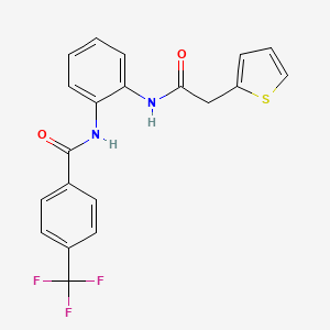 molecular formula C20H15F3N2O2S B3506400 N-{2-[2-(THIOPHEN-2-YL)ACETAMIDO]PHENYL}-4-(TRIFLUOROMETHYL)BENZAMIDE 