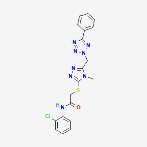 molecular formula C19H17ClN8OS B3506426 N-(2-CHLOROPHENYL)-2-({4-METHYL-5-[(5-PHENYL-2H-1,2,3,4-TETRAZOL-2-YL)METHYL]-4H-1,2,4-TRIAZOL-3-YL}SULFANYL)ACETAMIDE 