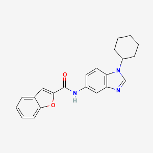 molecular formula C22H21N3O2 B3506444 N-(1-CYCLOHEXYL-1H-1,3-BENZODIAZOL-5-YL)-1-BENZOFURAN-2-CARBOXAMIDE 