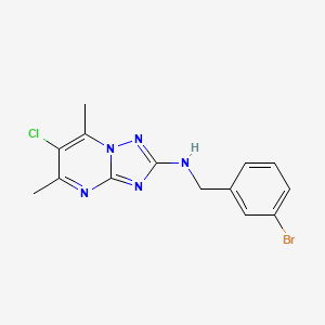 molecular formula C14H13BrClN5 B3506558 N-[(3-bromophenyl)methyl]-6-chloro-5,7-dimethyl-[1,2,4]triazolo[1,5-a]pyrimidin-2-amine 