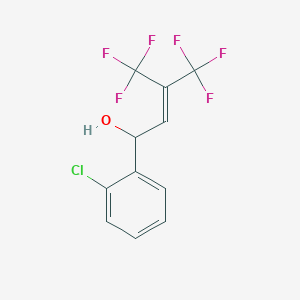 molecular formula C11H7ClF6O B035066 1-(o-Chlorophenyl)-4,4,4-trifluoro-3-(trifluoromethyl)-2-buten-1-ol CAS No. 100482-52-8