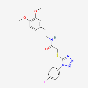 molecular formula C19H20IN5O3S B3506611 N-[2-(3,4-DIMETHOXYPHENYL)ETHYL]-2-{[1-(4-IODOPHENYL)-1H-1,2,3,4-TETRAZOL-5-YL]SULFANYL}ACETAMIDE 