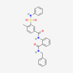 molecular formula C28H25N3O4S B3506759 N-[2-(benzylcarbamoyl)phenyl]-4-methyl-3-(phenylsulfamoyl)benzamide 