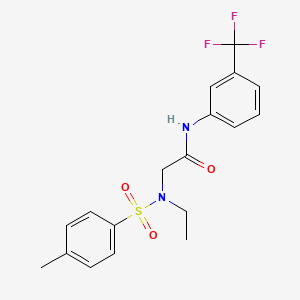 molecular formula C18H19F3N2O3S B3506886 N~2~-ethyl-N~2~-[(4-methylphenyl)sulfonyl]-N-[3-(trifluoromethyl)phenyl]glycinamide 