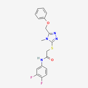molecular formula C18H16F2N4O2S B3506993 N-(3,4-difluorophenyl)-2-[[4-methyl-5-(phenoxymethyl)-1,2,4-triazol-3-yl]sulfanyl]acetamide 