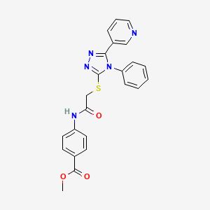 molecular formula C23H19N5O3S B3507075 Methyl 4-[[2-[(4-phenyl-5-pyridin-3-yl-1,2,4-triazol-3-yl)sulfanyl]acetyl]amino]benzoate 