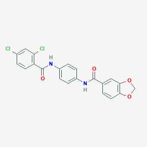 molecular formula C21H14Cl2N2O4 B350708 N-[4-[(2,4-dichlorobenzoyl)amino]phenyl]-1,3-benzodioxole-5-carboxamide CAS No. 847681-35-0