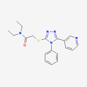 molecular formula C19H21N5OS B3507089 N,N-diethyl-2-{[4-phenyl-5-(pyridin-3-yl)-4H-1,2,4-triazol-3-yl]sulfanyl}acetamide 