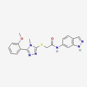 molecular formula C19H18N6O2S B3507121 N-(1H-indazol-6-yl)-2-[[5-(2-methoxyphenyl)-4-methyl-1,2,4-triazol-3-yl]sulfanyl]acetamide 